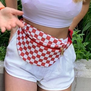 checkered fanny pack